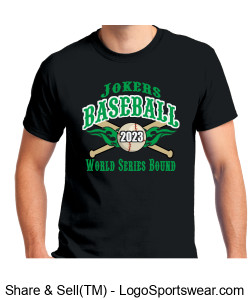 2023 16U Jokers Baseball - World Series Bound - Roster Shirt - Black Design Zoom