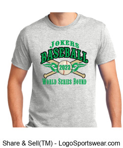 2023 16U Jokers Baseball - World Series Bound - Roster Shirt - Light Grey Design Zoom